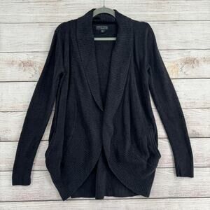 Barefoot Dreams CozyChic Lite Circle Cardi Sweater Womens XS Small Black Gray